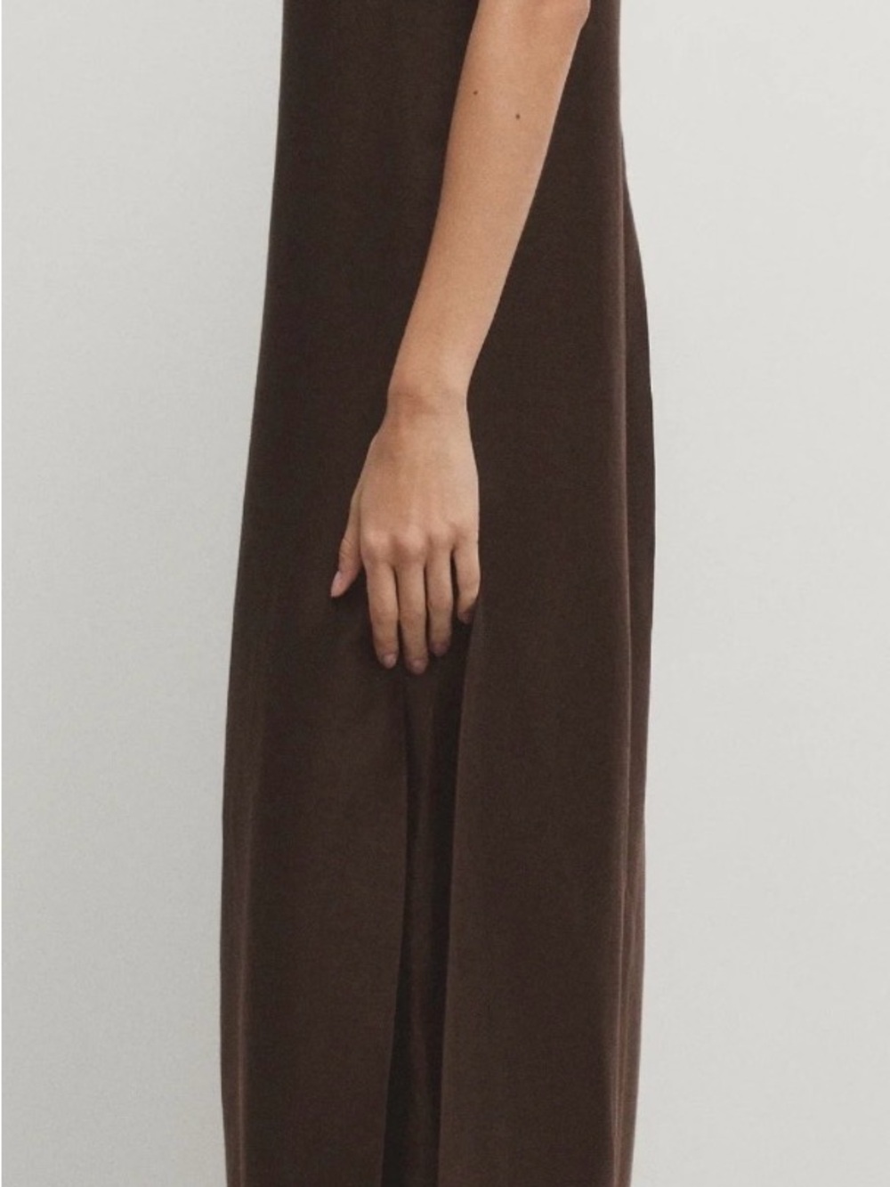 Massimo Dutti day dress, dark brown size S - Picture 2 of 11